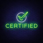 scritta "certified" con led